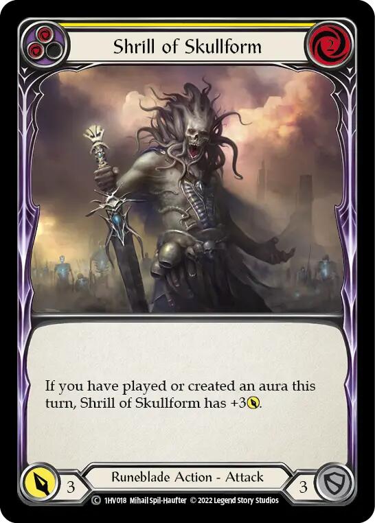 Flesh and Blood TCG | Shrill of Skullform (Yellow) [1HV018] (Historic Pack 1 Blitz Deck Viserai) | The Nerd Merchant