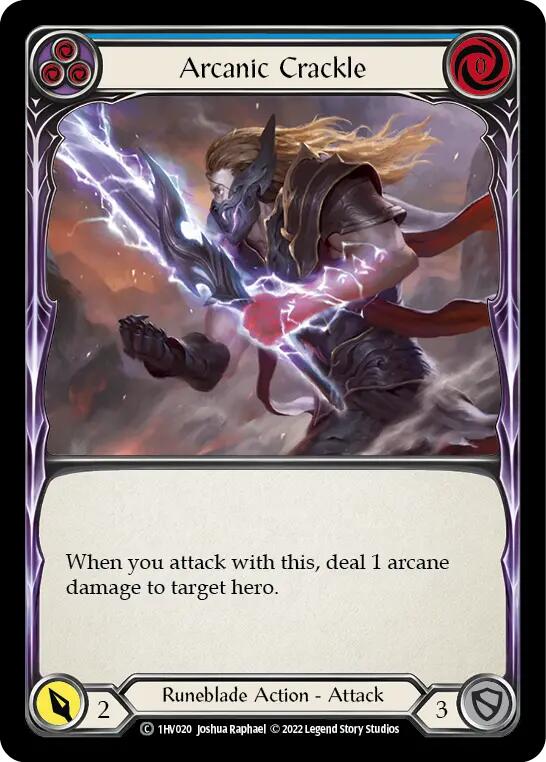 Flesh and Blood TCG | Arcanic Crackle (Blue) [1HV020] (Historic Pack 1 Blitz Deck Viserai) | The Nerd Merchant