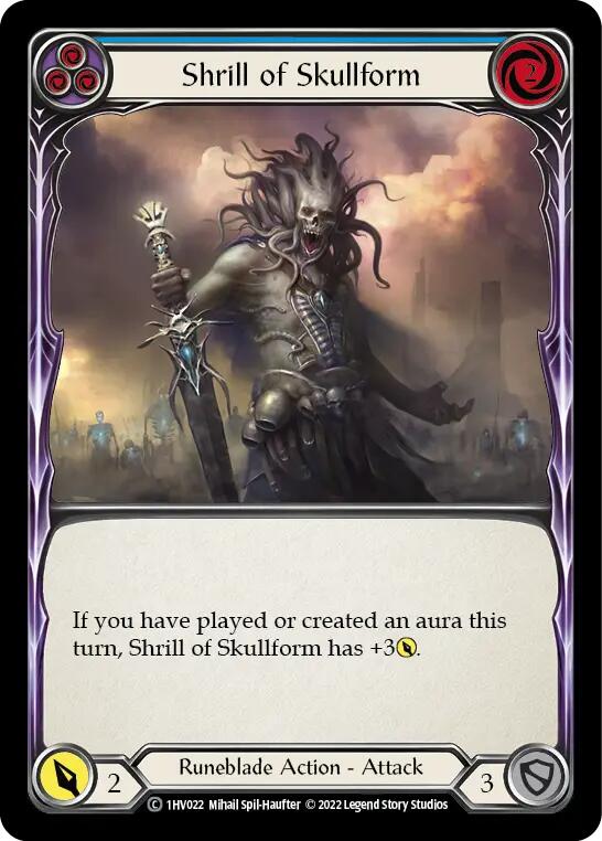 Flesh and Blood TCG | Shrill of Skullform (Blue) [1HV022] (Historic Pack 1 Blitz Deck Viserai) | The Nerd Merchant