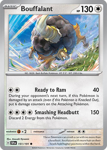 Pokemon | Bouffalant (151/191) [Scarlet & Violet: Surging Sparks] | The Nerd Merchant