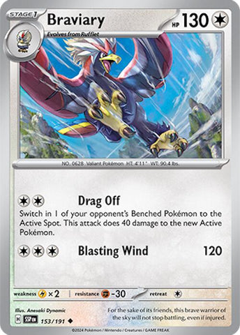 Pokemon | Braviary (153/191) [Scarlet & Violet: Surging Sparks] | The Nerd Merchant