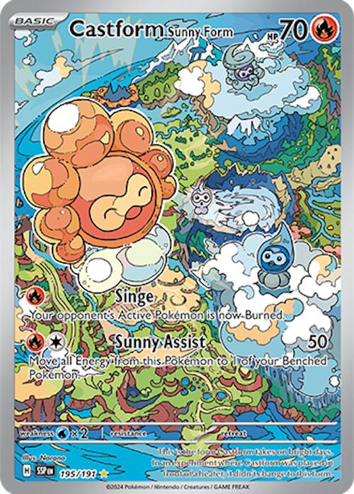 Pokemon | Castform Sunny Form (195/191) [Scarlet & Violet: Surging Sparks] | The Nerd Merchant
