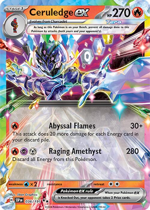 Pokemon | Ceruledge ex (036/191) [Scarlet & Violet: Surging Sparks] | The Nerd Merchant