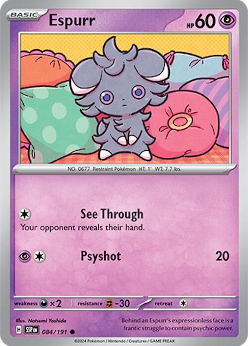 Pokemon | Espurr (084/191) [Scarlet & Violet: Surging Sparks] | The Nerd Merchant