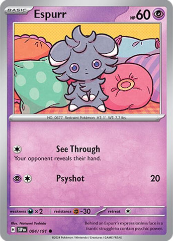 Pokemon | Espurr (084/191) [Scarlet & Violet: Surging Sparks] | The Nerd Merchant