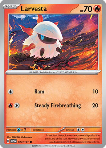Pokemon | Larvesta (024/191) [Scarlet & Violet: Surging Sparks] | The Nerd Merchant