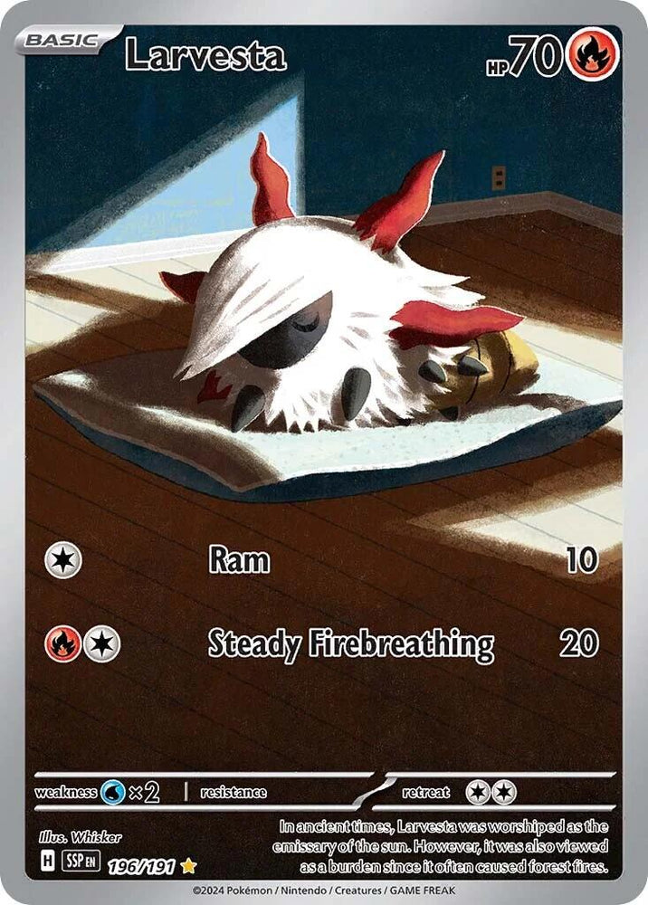 Pokemon | Larvesta (196/191) [Scarlet & Violet: Surging Sparks] | The Nerd Merchant