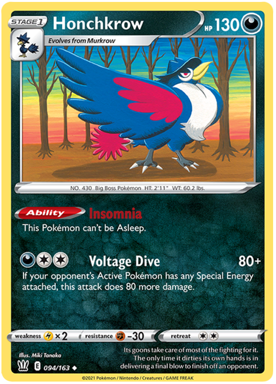 Pokemon | Honchkrow (094/163) [Sword & Shield: Battle Styles] | The Nerd Merchant