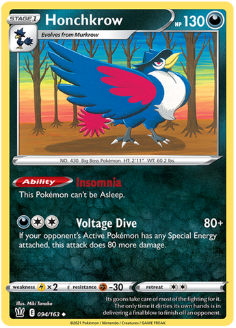 Pokemon | Honchkrow (094/163) [Sword & Shield: Battle Styles] | The Nerd Merchant