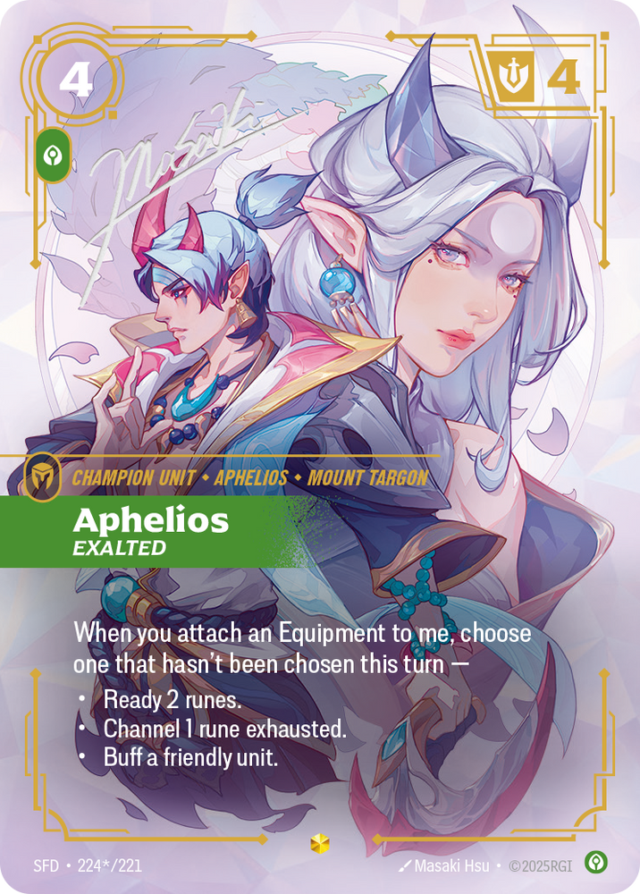 Aphelios, Exalted (Foil) - Spiritforged #224