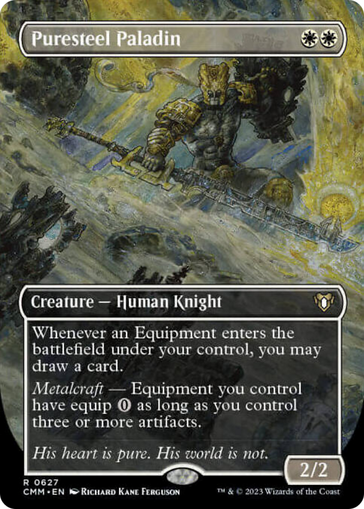 Magic | Puresteel Paladin (Borderless Alternate Art) [Commander Masters] | The Nerd Merchant