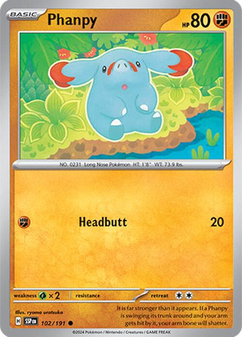 Pokemon | Phanpy (102/191) [Scarlet & Violet: Surging Sparks] | The Nerd Merchant