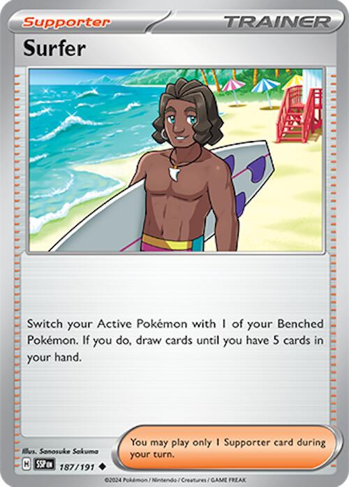 Pokemon | Surfer (187/191) [Scarlet & Violet: Surging Sparks] | The Nerd Merchant