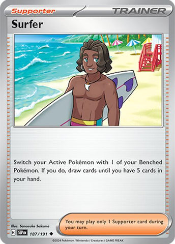 Pokemon | Surfer (187/191) [Scarlet & Violet: Surging Sparks] | The Nerd Merchant