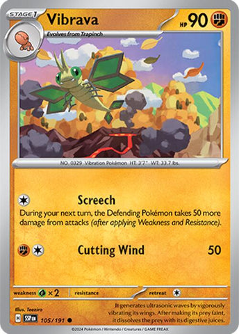 Pokemon | Vibrava (105/191) [Scarlet & Violet: Surging Sparks] | The Nerd Merchant