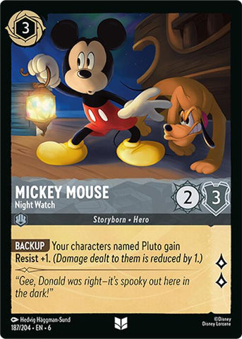 Lorcana | Mickey Mouse - Night Watch (187/204) [Azurite Sea] | The Nerd Merchant