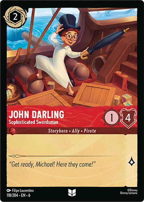 Lorcana | John Darling - Sophisticated Swordsman (118/204) [Azurite Sea] | The Nerd Merchant