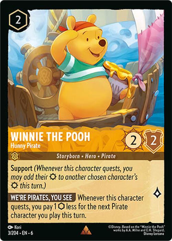 Lorcana | Winnie the Pooh - Hunny Pirate (3/204) [Azurite Sea] | The Nerd Merchant