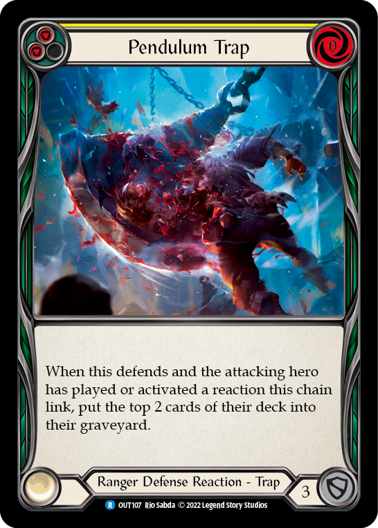 Flesh and Blood TCG | Pendulum Trap (Yellow) [OUT107] (Outsiders)  Rainbow Foil | The Nerd Merchant