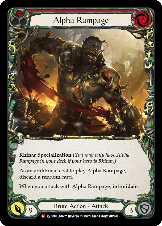 Flesh and Blood TCG | Alpha Rampage [RVD008] (Classic Battles: Rhinar vs Dorinthea) | The Nerd Merchant