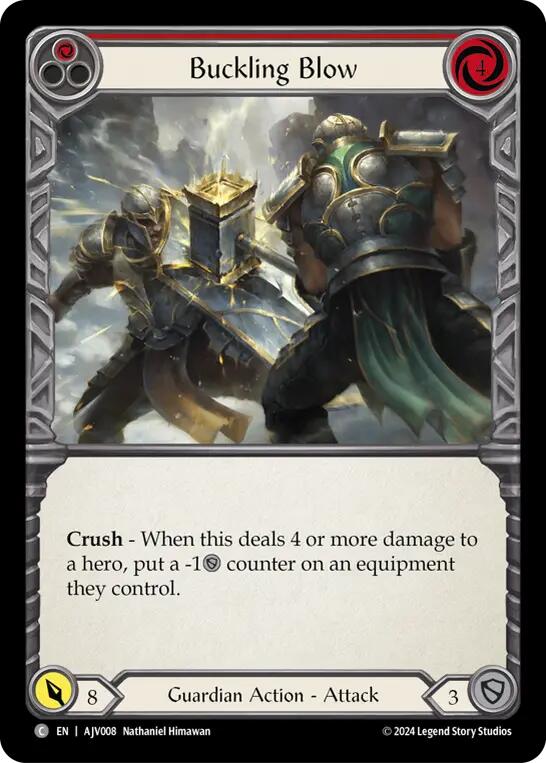 Flesh and Blood TCG | Buckling Blow (Red) [AJV008] (Armory Deck: Jarl Vetreidi) | The Nerd Merchant