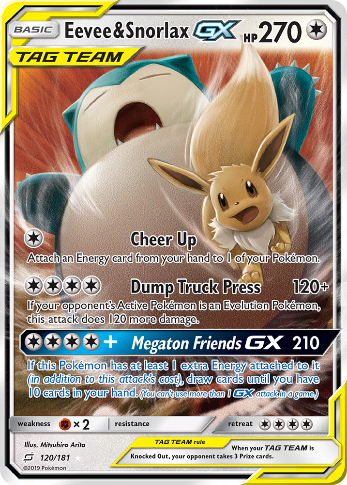 Pokemon | Eevee & Snorlax GX (120/181) [Sun & Moon: Team Up] | The Nerd Merchant