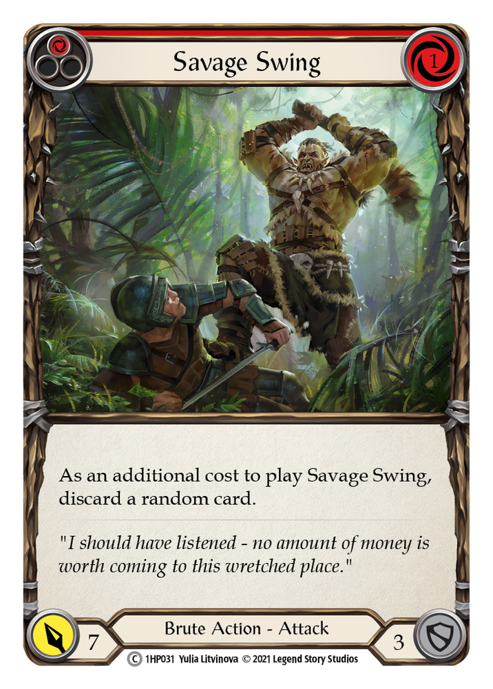 Flesh and Blood TCG | Savage Swing (Red) [1HP031] (History Pack 1) | The Nerd Merchant