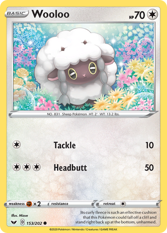 Pokemon | Wooloo (153/202) [Sword & Shield: Base Set] | The Nerd Merchant