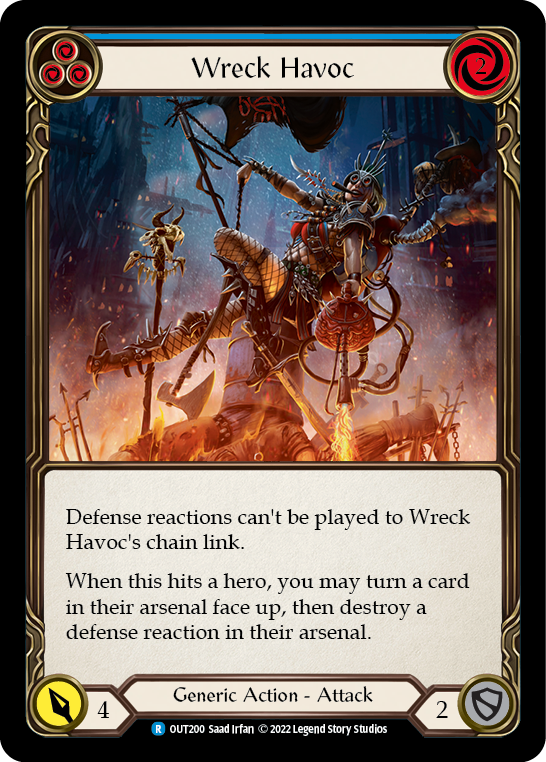 Flesh and Blood TCG | Wreck Havoc (Blue) [OUT200] (Outsiders)  Rainbow Foil | The Nerd Merchant