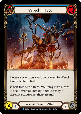 Flesh and Blood TCG | Wreck Havoc (Blue) [OUT200] (Outsiders)  Rainbow Foil | The Nerd Merchant