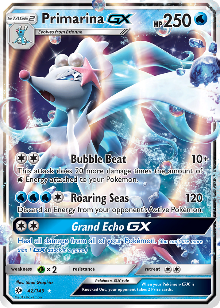 Pokemon | Primarina GX (42/149) [Sun & Moon: Base Set] | The Nerd Merchant