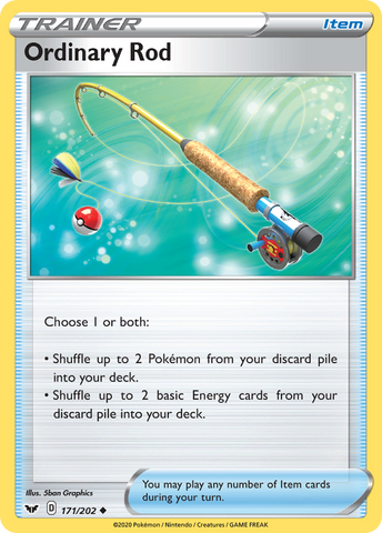 Pokemon | Ordinary Rod (171/202) [Sword & Shield: Base Set] | The Nerd Merchant