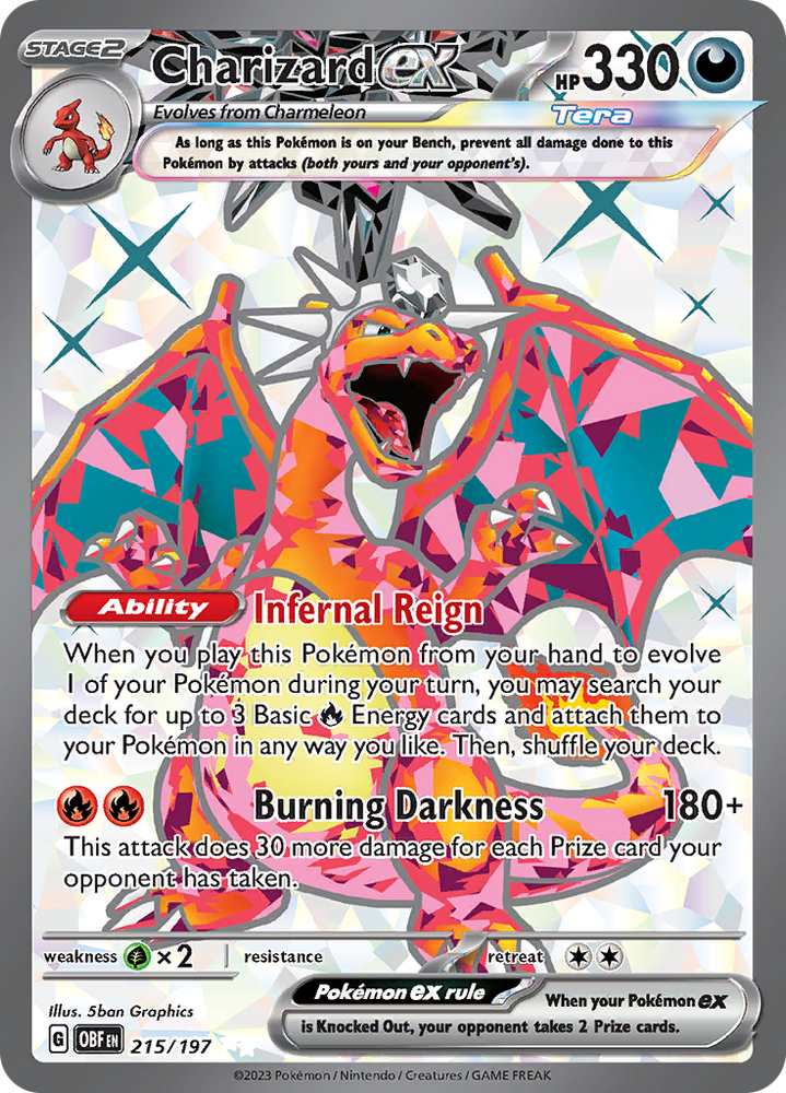 Pokemon | Charizard ex (215/197) [Scarlet & Violet: Obsidian Flames] | The Nerd Merchant
