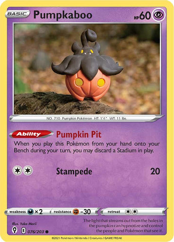 Pokemon | Pumpkaboo (076/203) [Sword & Shield: Evolving Skies] | The Nerd Merchant