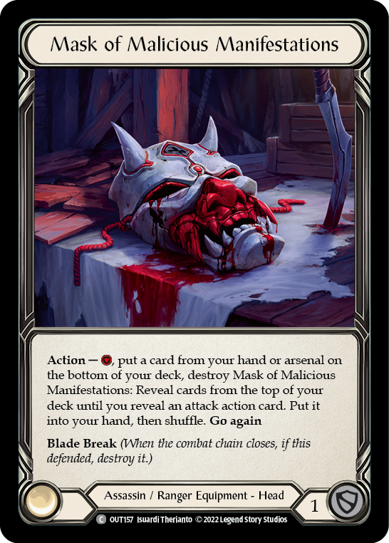 Flesh and Blood TCG | Mask of Malicious Manifestations [OUT157] (Outsiders)  Rainbow Foil | The Nerd Merchant