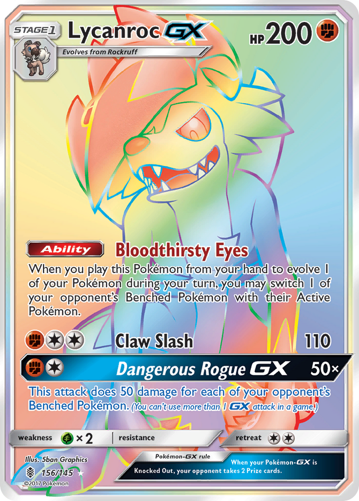 Pokemon | Lycanroc GX (156/145) [Sun & Moon: Guardians Rising] | The Nerd Merchant