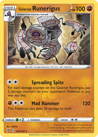 Pokemon | Galarian Runerigus (102/192) [Sword & Shield: Rebel Clash] | The Nerd Merchant