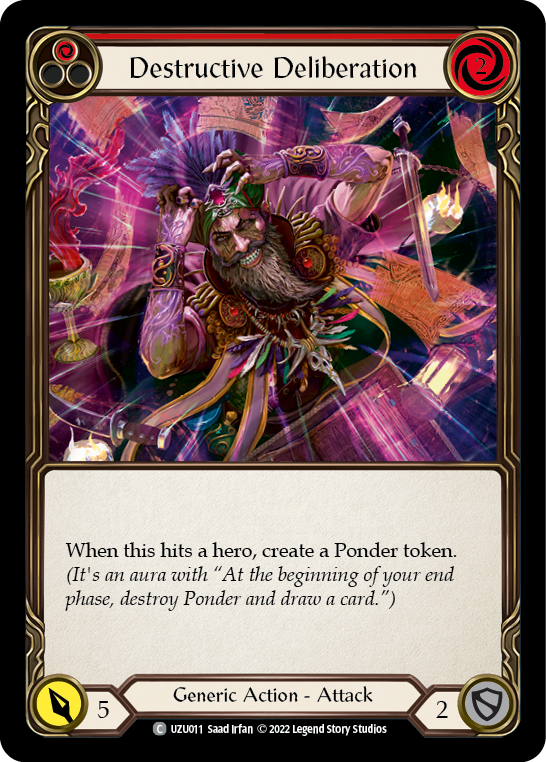 Flesh and Blood TCG | Destructive Deliberation (Red) [UZU011] (Outsiders Uzuri Blitz Deck) | The Nerd Merchant