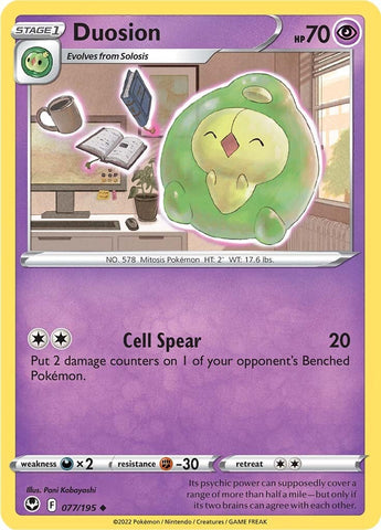 Pokemon | Duosion (077/195) [Sword & Shield: Silver Tempest] | The Nerd Merchant