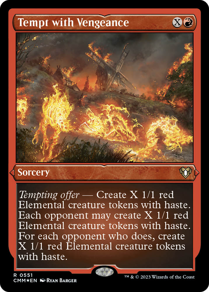 Magic | Tempt with Vengeance (Foil Etched) [Commander Masters] | The Nerd Merchant