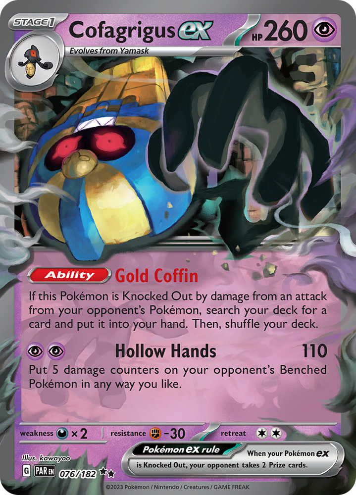 Pokemon | Cofagrigus ex (076/182) [Scarlet & Violet: Paradox Rift] | The Nerd Merchant