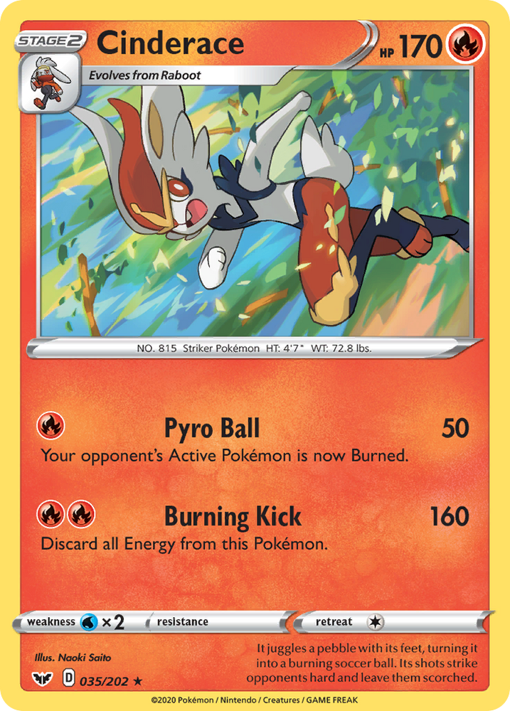 Pokemon | Cinderace (035/202) [Sword & Shield: Base Set] | The Nerd Merchant