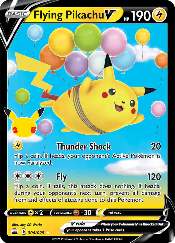 Pokemon | Flying Pikachu V (006/025) [Celebrations: 25th Anniversary] | The Nerd Merchant