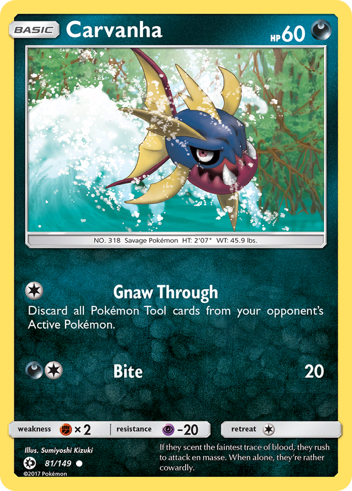 Pokemon | Carvanha (81/149) [Sun & Moon: Base Set] | The Nerd Merchant