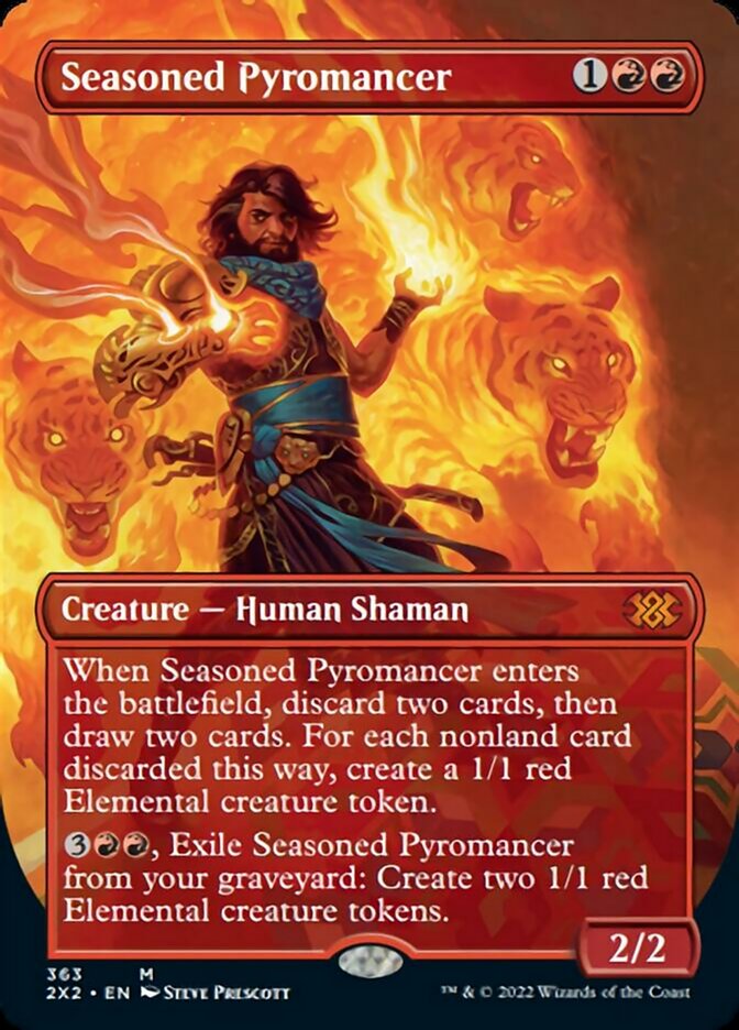 Magic | Seasoned Pyromancer (Borderless Alternate Art) [Double Masters 2022] | The Nerd Merchant