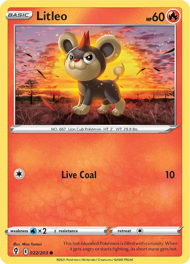 Pokemon | Litleo (022/203) [Sword & Shield: Evolving Skies] | The Nerd Merchant