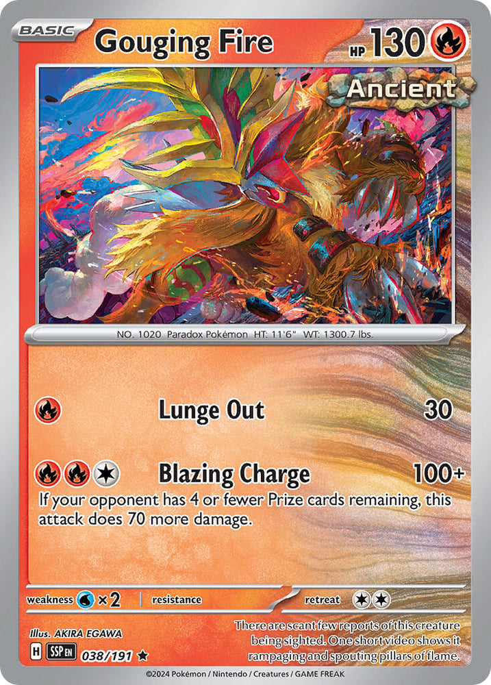 Pokemon | Gouging Fire (038/191) (Theme Deck Exclusive) [Scarlet & Violet: Surging Sparks] | The Nerd Merchant