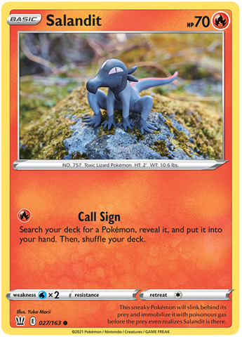 Pokemon | Salandit (027/163) [Sword & Shield: Battle Styles] | The Nerd Merchant