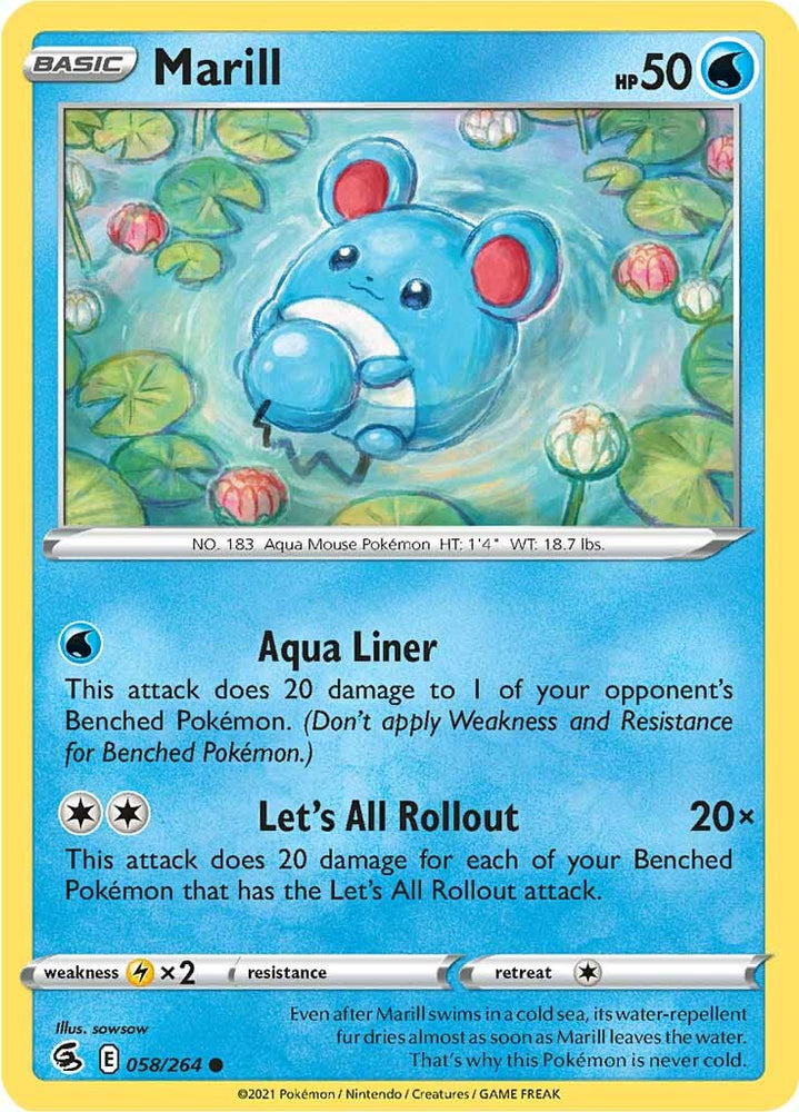 Pokemon | Marill (058/264) [Sword & Shield: Fusion Strike] | The Nerd Merchant