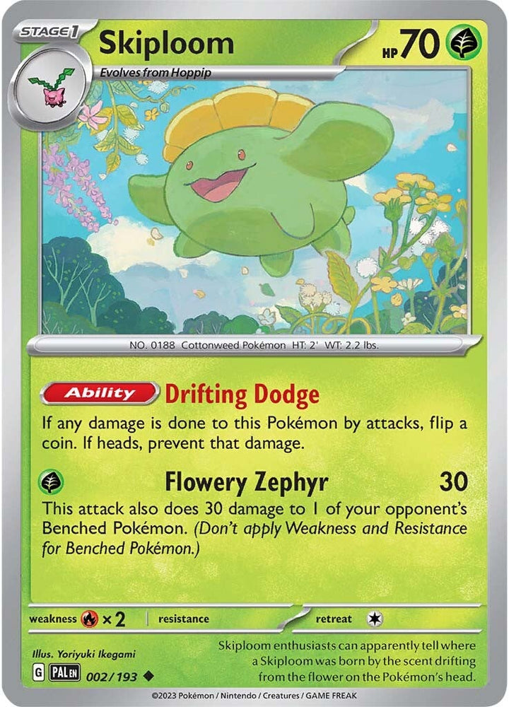 Pokemon | Skiploom (002/193) [Scarlet & Violet: Paldea Evolved] | The Nerd Merchant